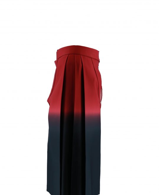 卒業式袴単品レンタル[刺繍]赤×黒ぼかしに桜刺繍[身長146-150cm]No.177